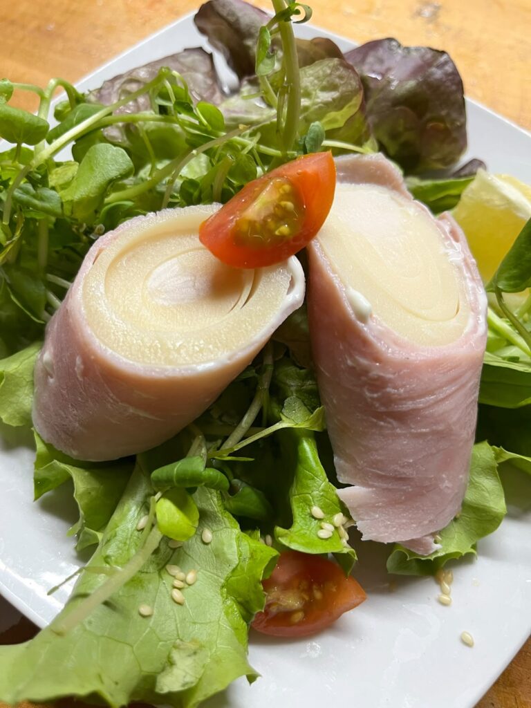 Entrada de palmitos con jamón en Kaas Eventos